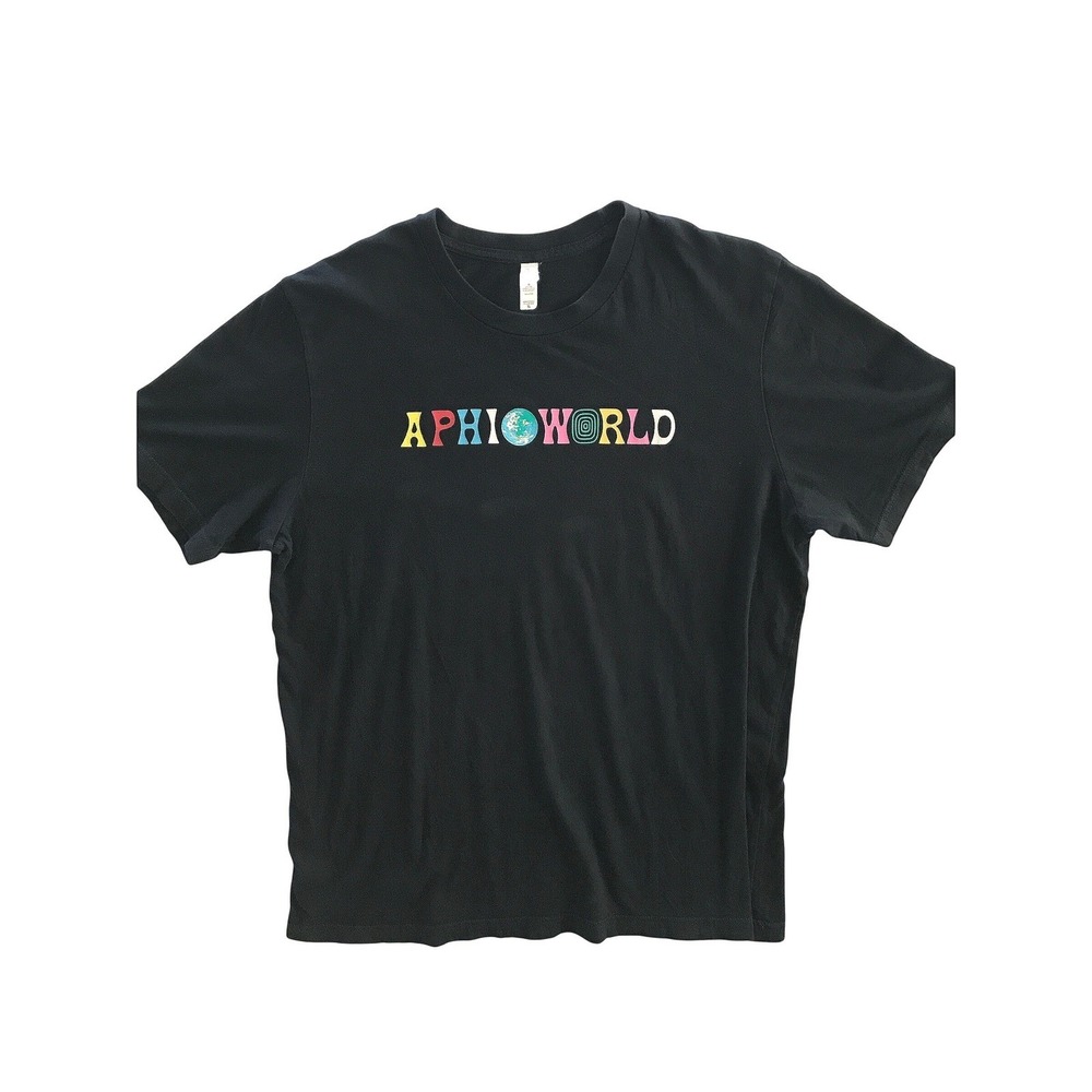 Alpha Phi APHI WORLD Graphic T-Shirt Black Bella Canvas XL Sorority Astroworld